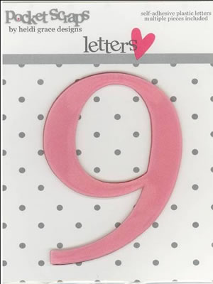 Heidi Grace - Girlfriends - Plastic Number Stickers 9 - 2/pk  (sold in 3's)